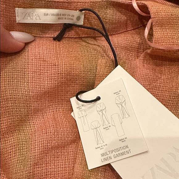 100% LINEN MULTI-POSITION KAFTAN DRESS ZW COLLECTION - Picture 4 of 5